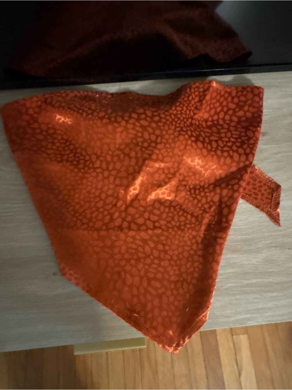 Silky Orange Leopard Print Women's Bandanna Top